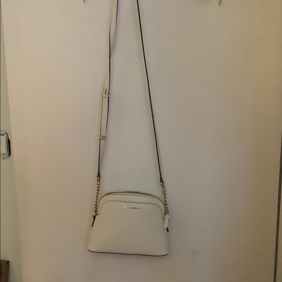 Karl Lagerfeld Cream Crossbody Bag with Gold Chain - Picture 2 of 4